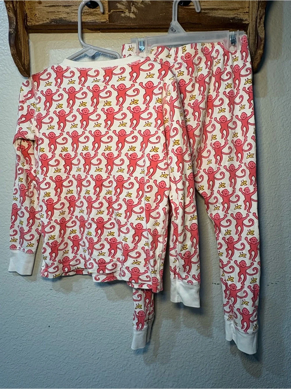 Roller Rabbit Kid’s Pajama Set PINK  Monkey Size 6 Pima Cotton Made In PERU